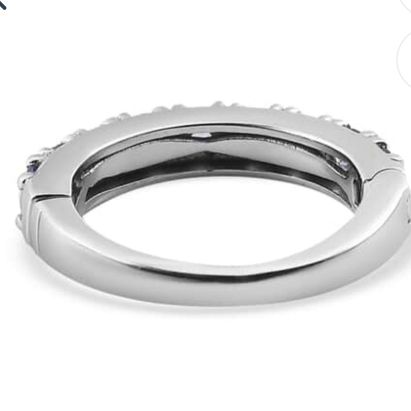 Genuine Tanzanite Ring Platinum over Sterling Silver Sz 5!  Arthritis Shank - Picture 5 of 11